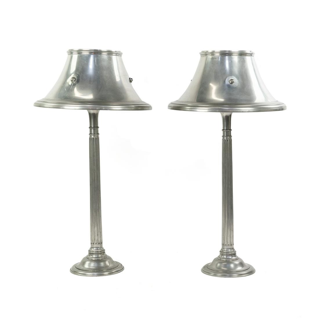 (2) Pair of Giovanni Patrini Pewter Table Lamps (1 of 20)