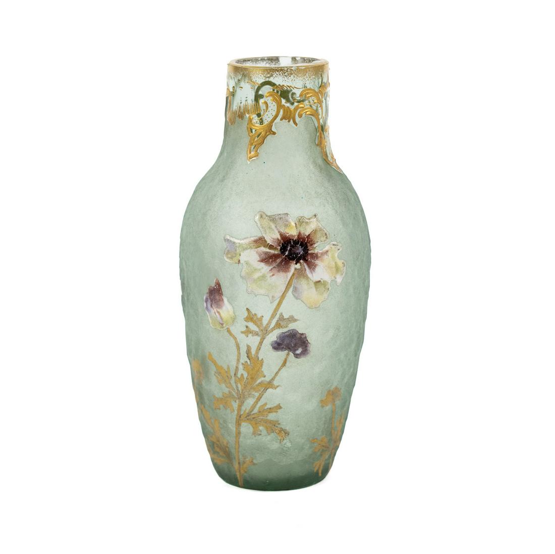 Legras Mont Joye French Art Nouveau Vase in Green Glass (1 of 9)