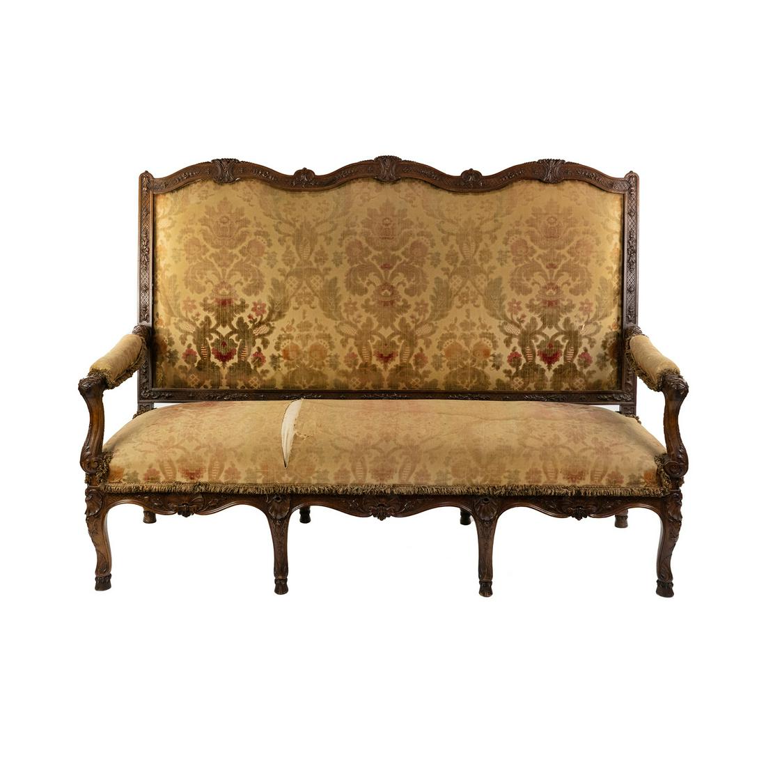 19th C Louis XV Carved Original Upholstery Settee Sofa (1 of 16)