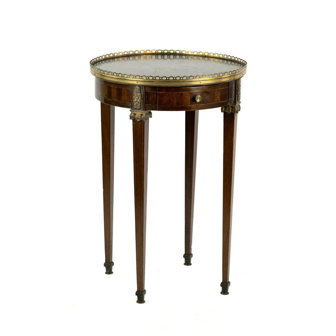 Antique French Louis XVI Style Inlaid Bouillotte Table (1 of 14)