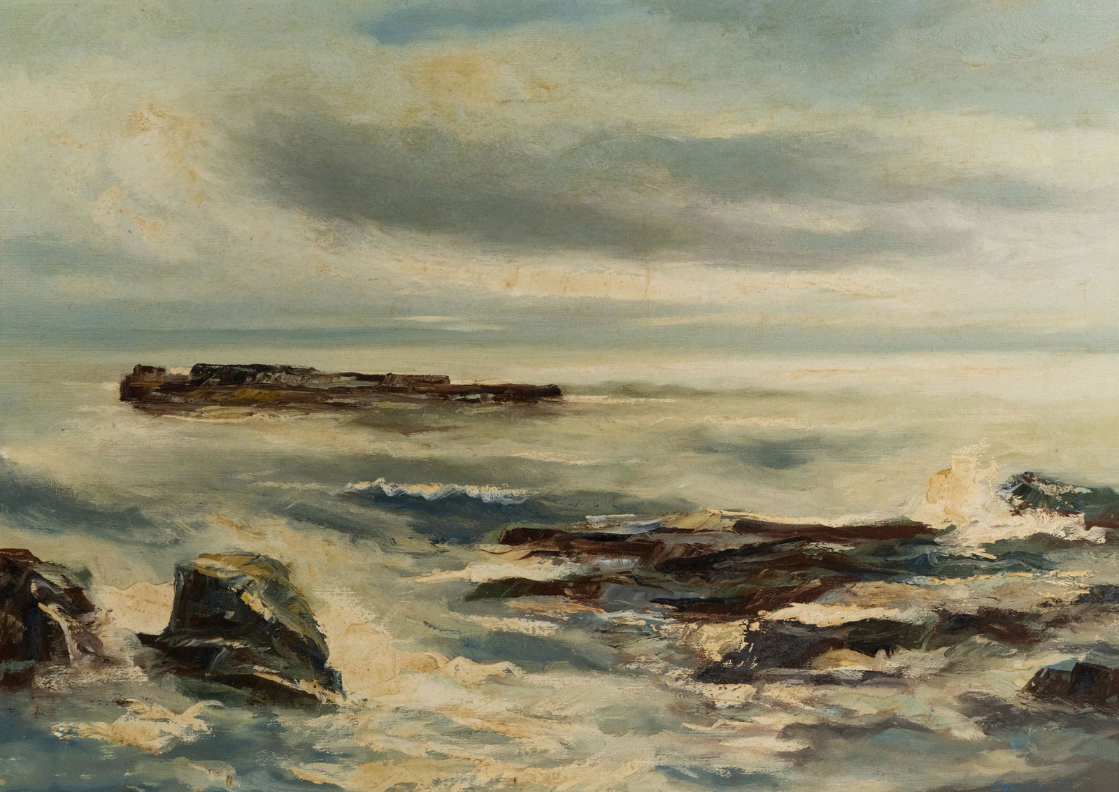 Charles Kermit Ewing Seascape Oil on Canvas Signed (1 of 14)