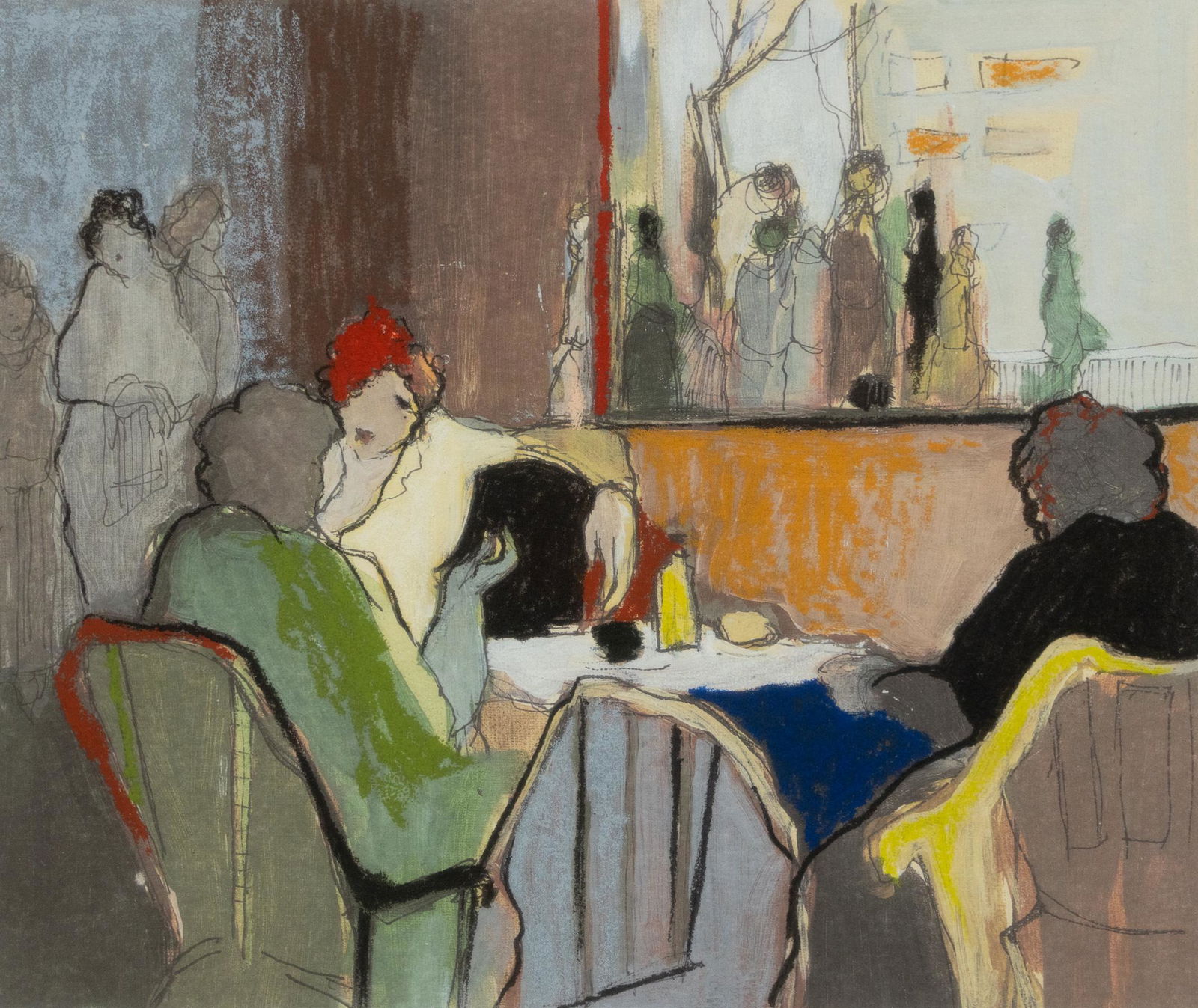 Itzchak Tarkay 'Bistro Society' Serigraph Signed (1 of 12)