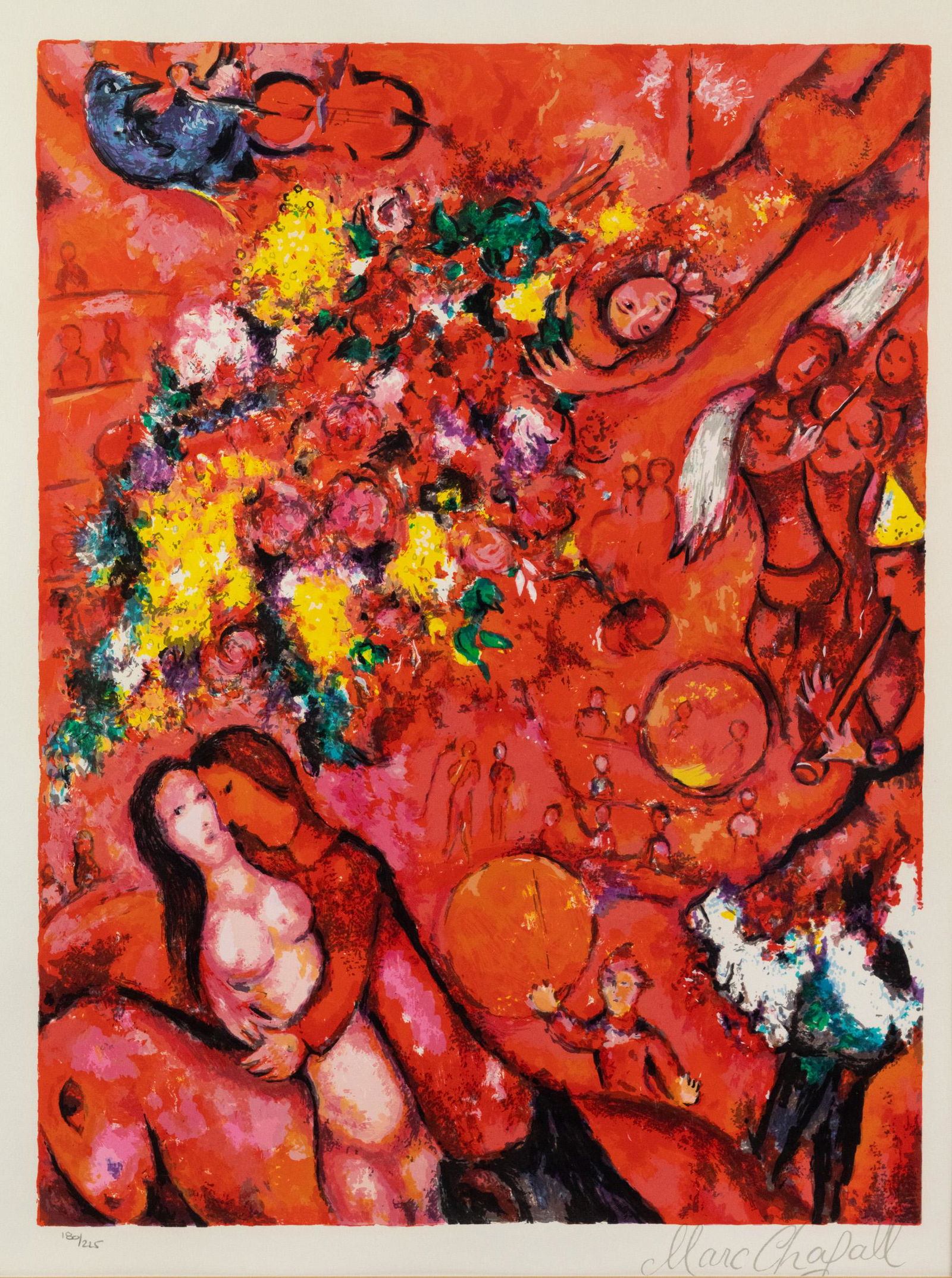 Marc Chagall 'Bouquet and Red Circus' Lithograph (1 of 16)