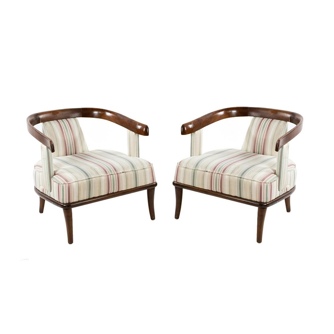 Pair of MCM Chinese Style Horseshoe Chairs (1 of 17)