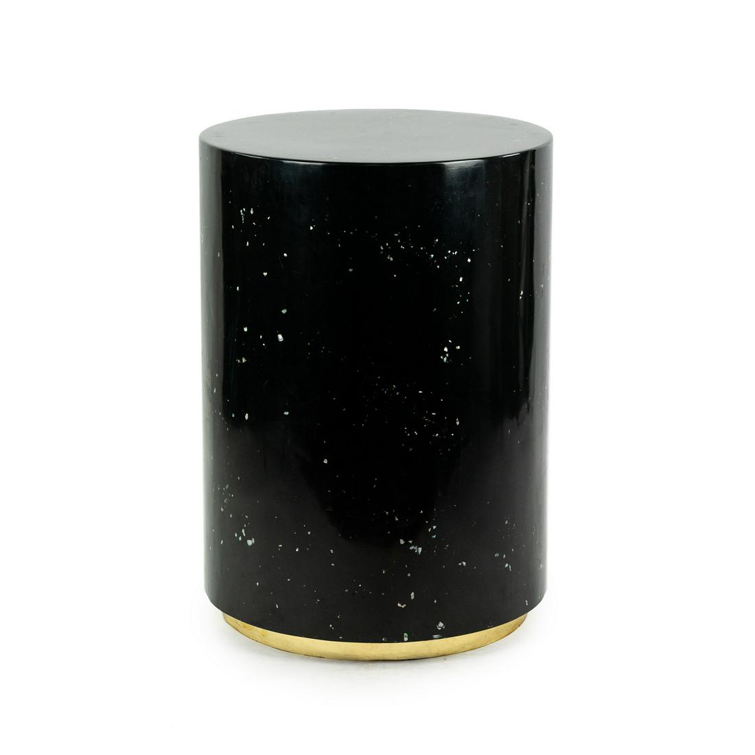 Rossi Polimetal Black Lacquer MOP Round Pedestal Stand (1 of 9)
