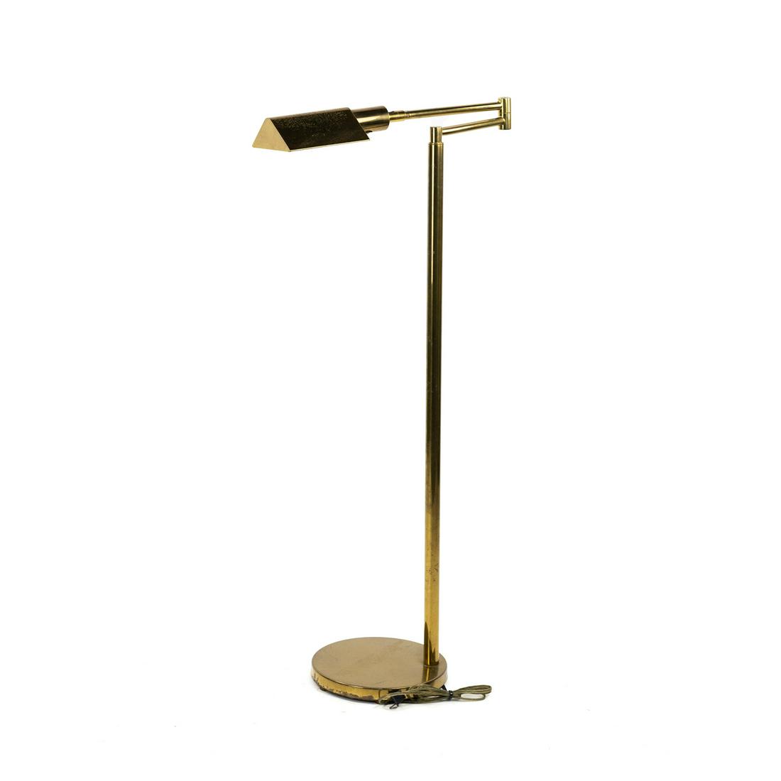 Koch & Lowy Swing Arm Brass Task Floor Lamp (1 of 15)