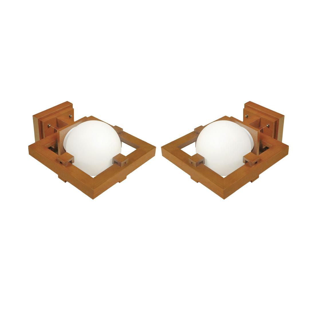(2) Pair of Frank Lloyd Wright for Yamagiwa 'Robie 1' Sconces (1 of 6)