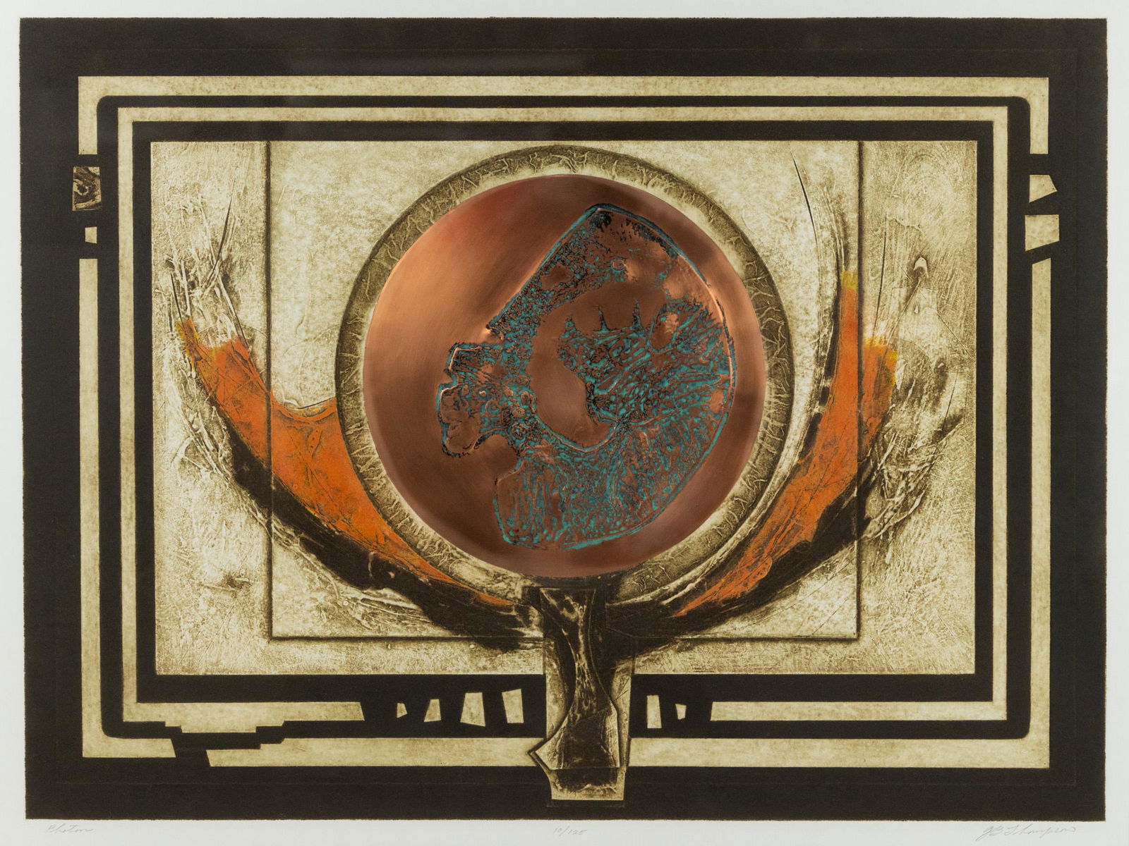 J.B. Thompson 'Photon' Mixed Media Etching Signed (1 of 14)