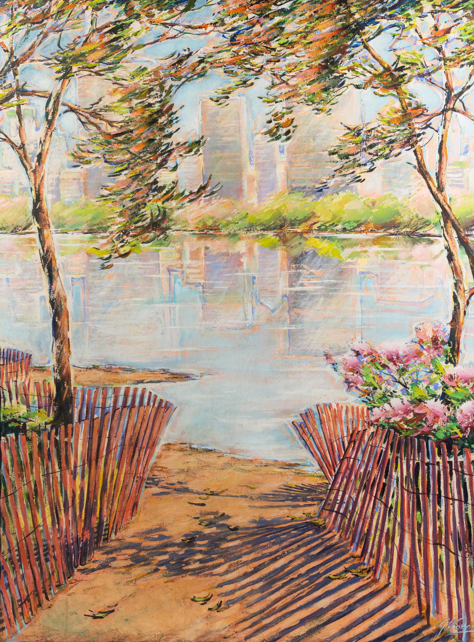 Gustavo Novoa 'C.P. Fences' A/C Painting Signed (1 of 13)