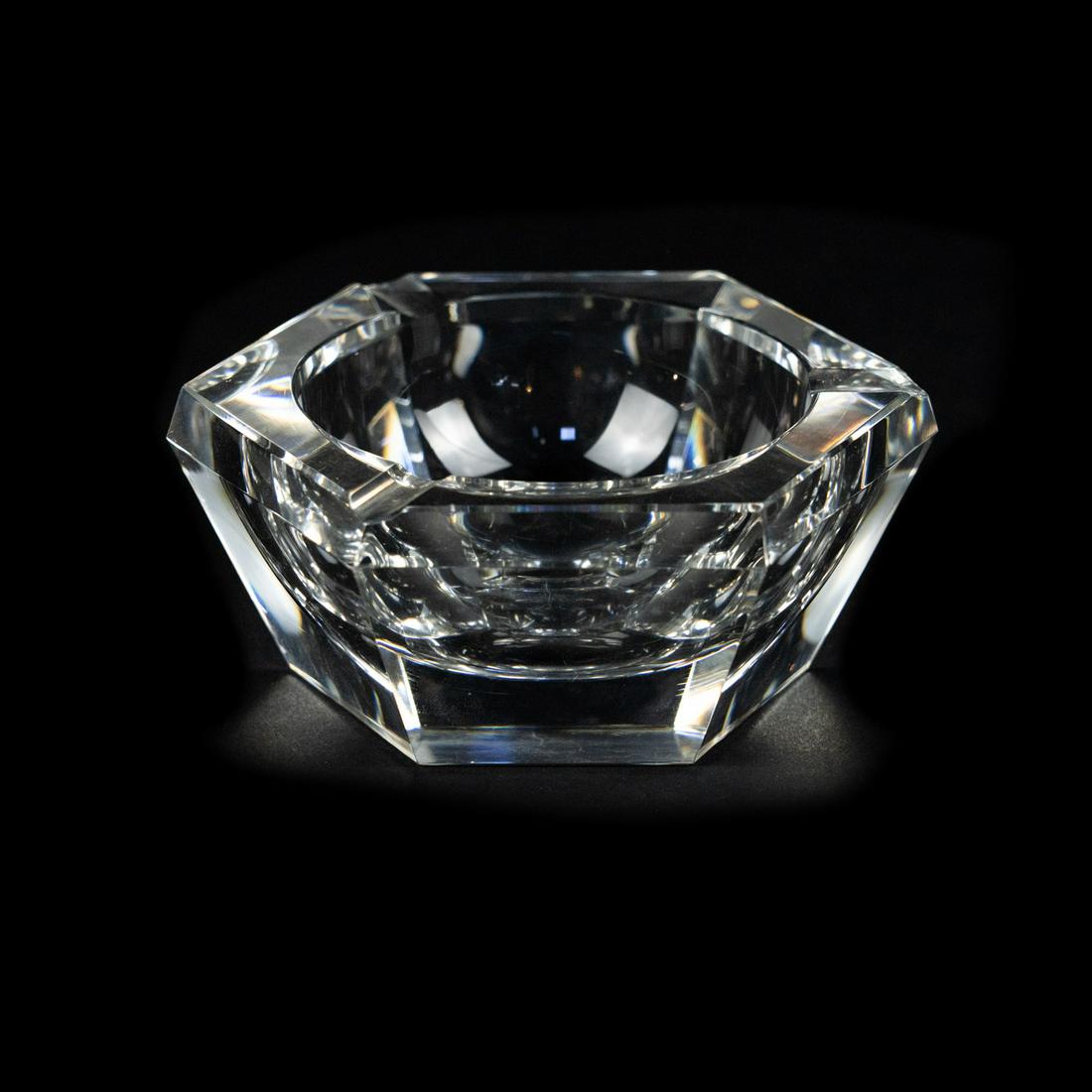 Val St. Lambert Large Hexagonal Crystal Glass Ashtray (1 of 13)