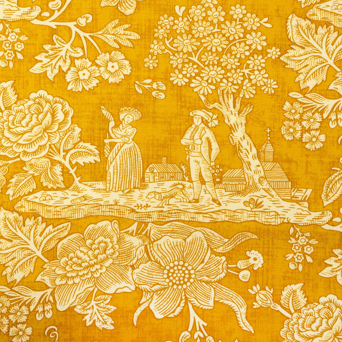 French Pierre Deux La Declaration Gold Fabric Bolt (1 of 6)