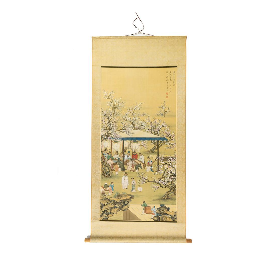 Chinese Scholars Gathering Painting on Silk Scroll (1 of 16)