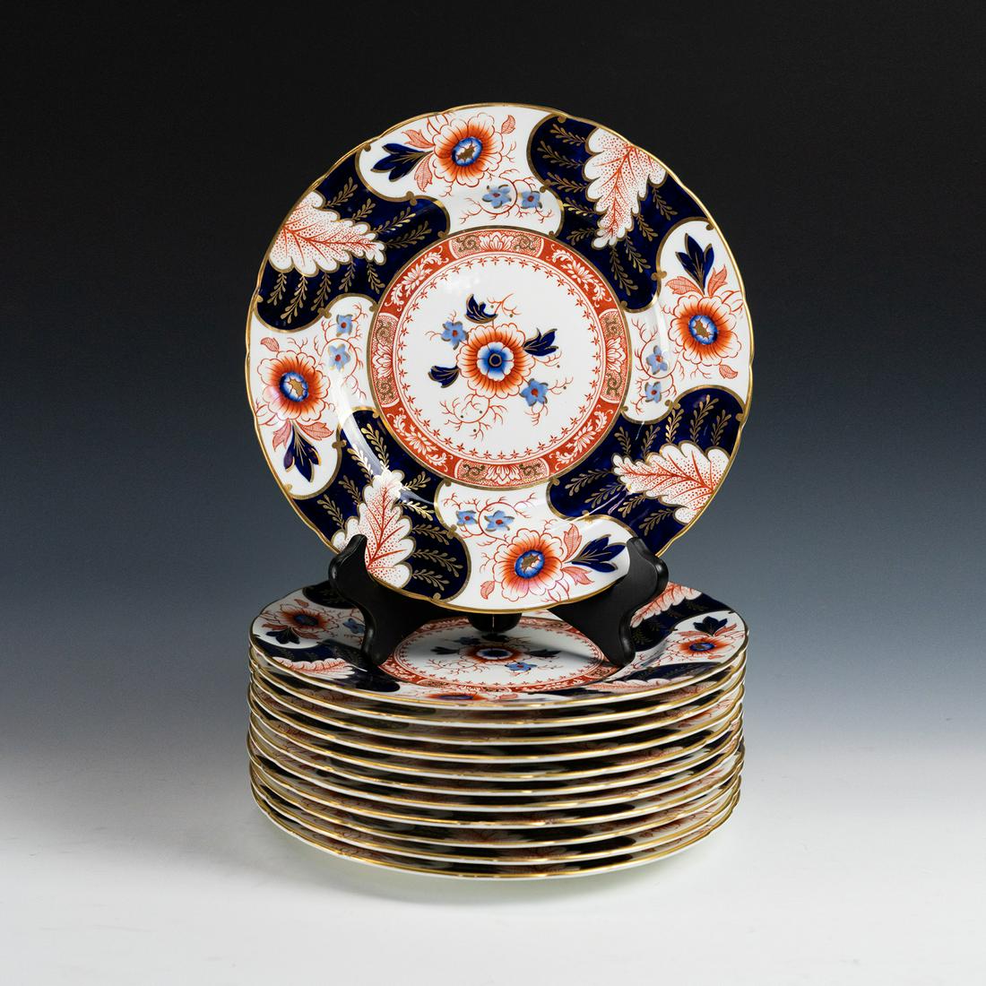 (12) Royal Crown Derby 'Battersea' Pattern Dinner Plates (1 of 11)