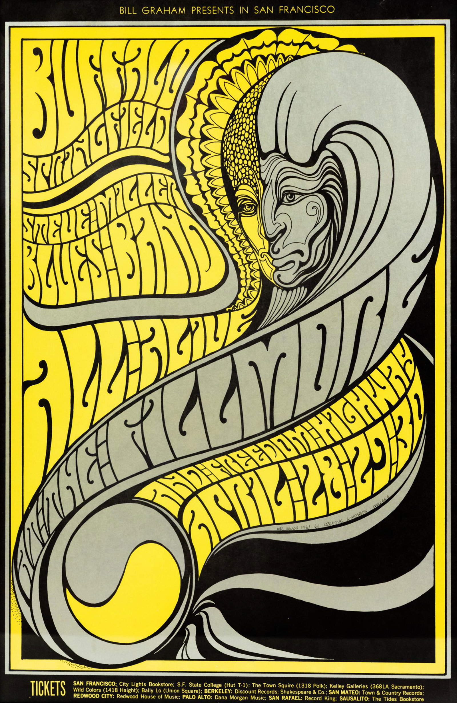 Wes Wilson Buffalo Springfield Fillmore Litho Poster (1 of 10)