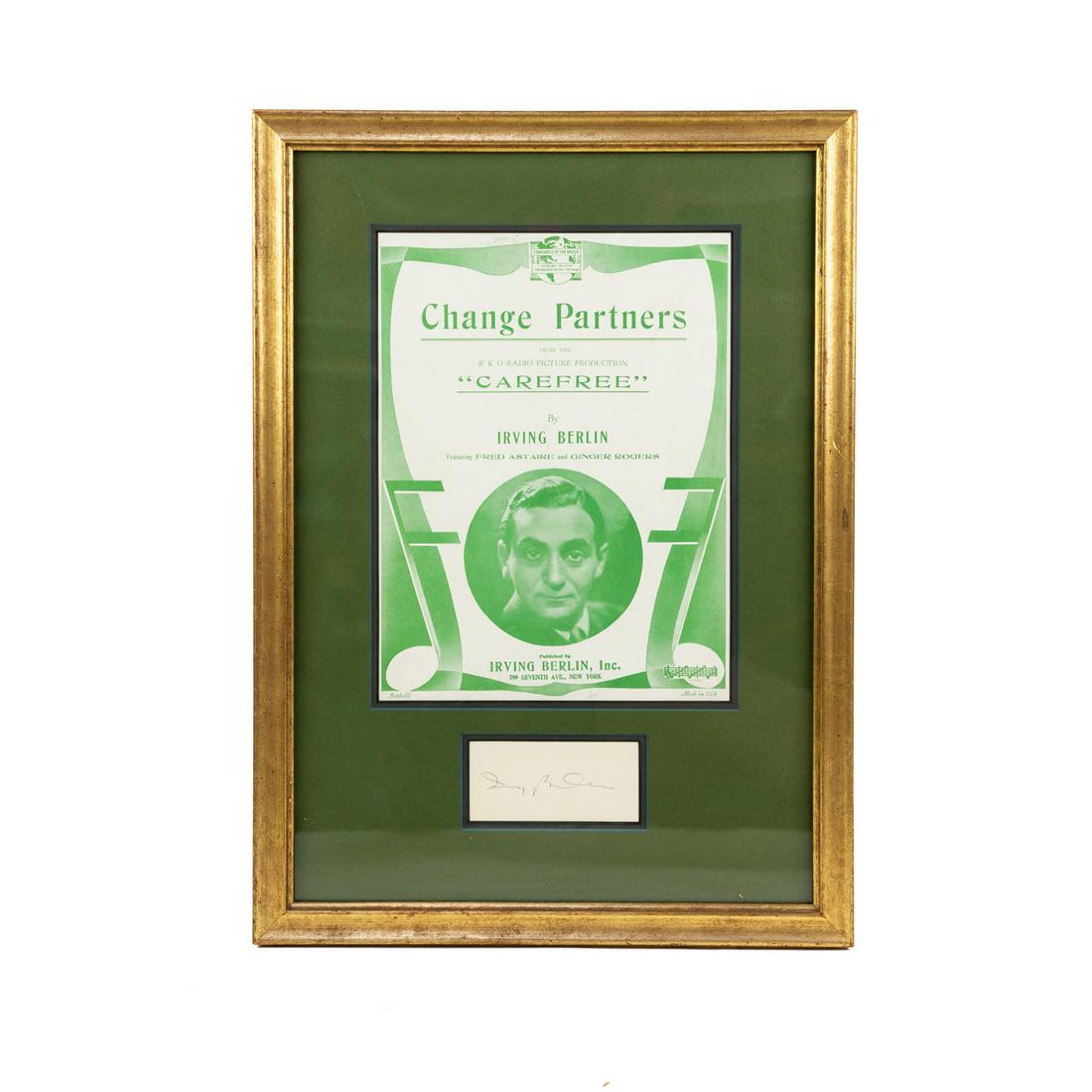 Irving Berlin Autograph and 'Change Partners' Cover (1 of 7)