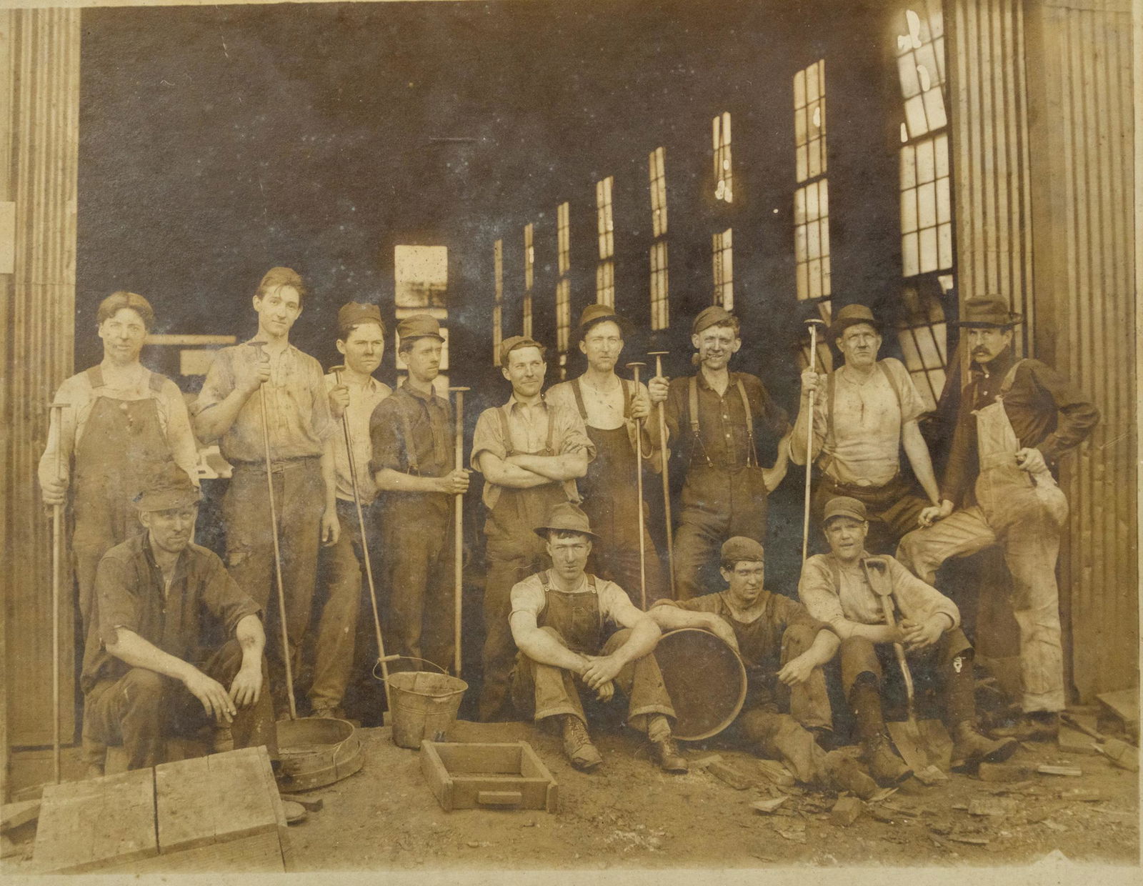 19th C Sepia Miner Men Photograph (1 of 9)