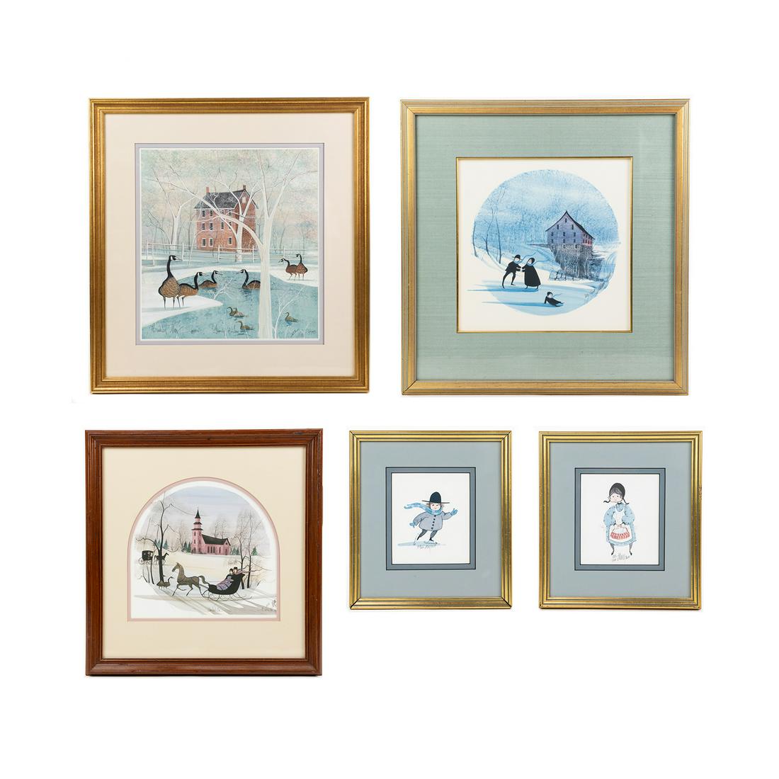 (5) Collection of P. Buckley Moss Lithographs Signed (1 of 17)