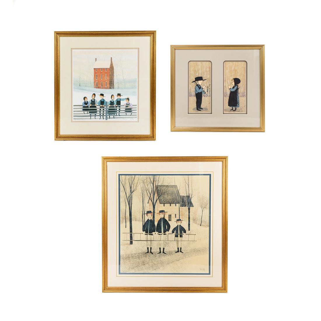 (4) Collection of P. Buckley Moss Lithographs Signed (1 of 12)