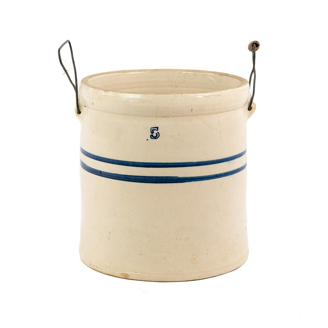 Blue Band Stoneware 5 Gallon Crock (1 of 7)