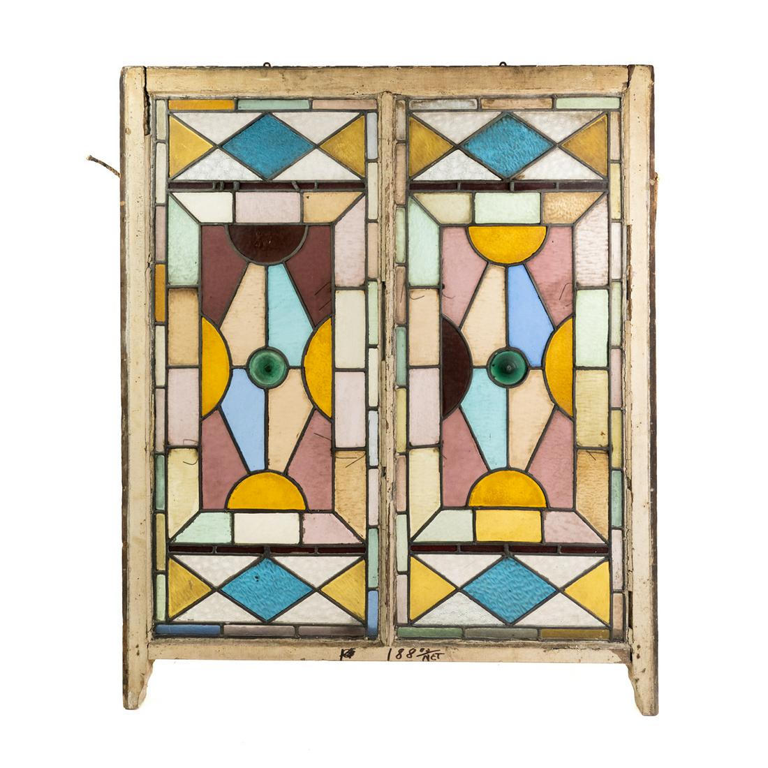 Arts & Crafts Double Leaded Pane Stained Glass Window (0067) on Jan 21, 2023 Atlanta Auction