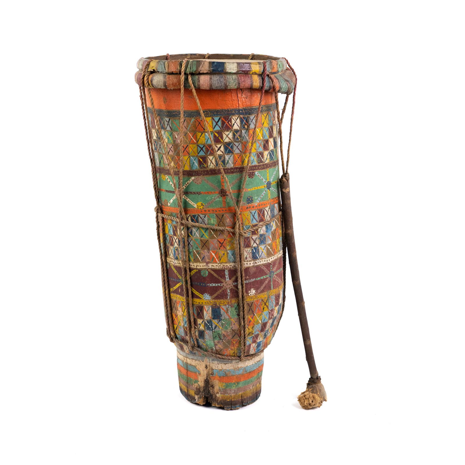 African Haitian Wooden Hand-Painted Drum (1 of 13)
