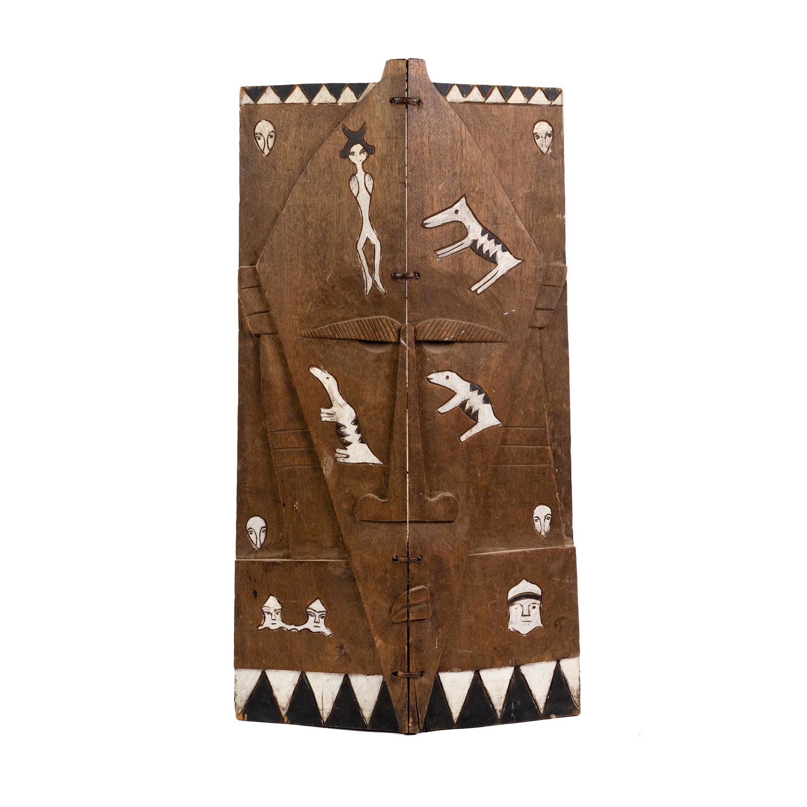 Oceania Tribal Carved Figure Decorative Shield (1 of 5)