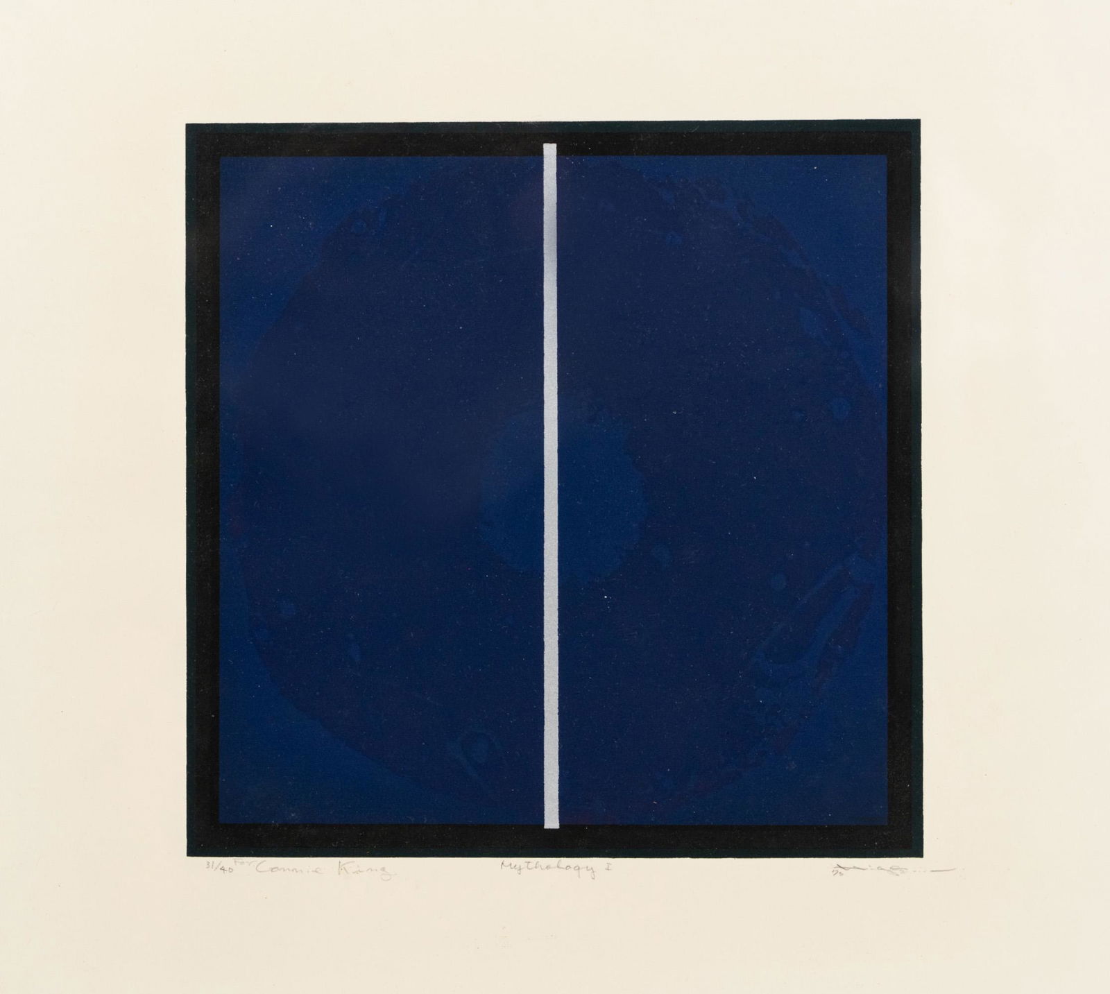 Abstract Blue Ring 'Mythology I' Lithograph Signed (1 of 7)