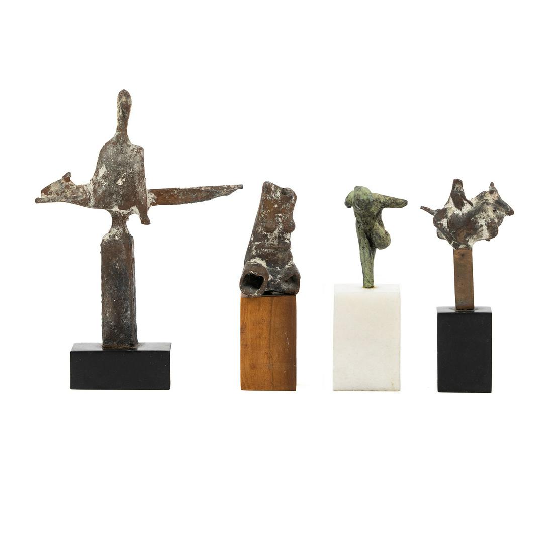 (4) Alberto Giacometti Style Miniature Bronze Sculptures (1 of 8)