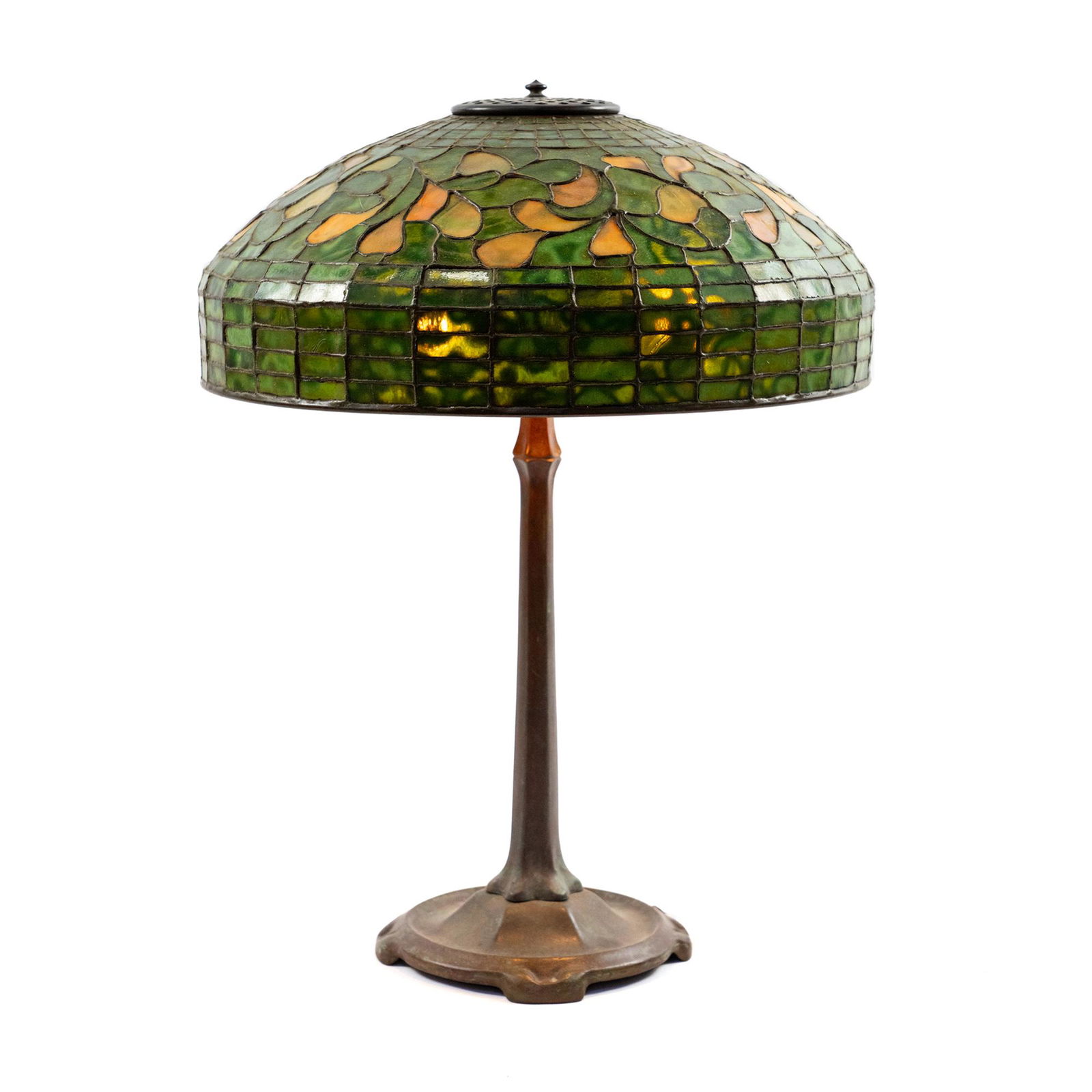 Tiffany Studios Swirling Leaf Stained Glass Lamp (1 of 20)