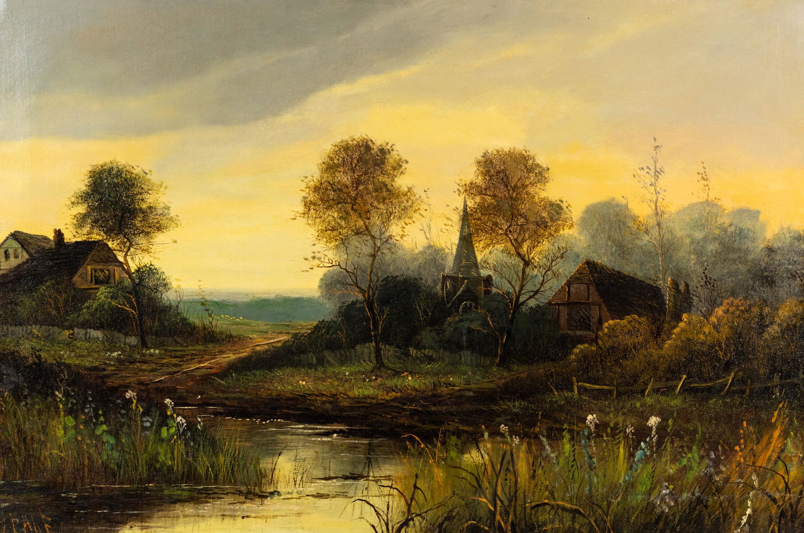 19th Century European Landscape O/C Painting Signed (1 of 14)