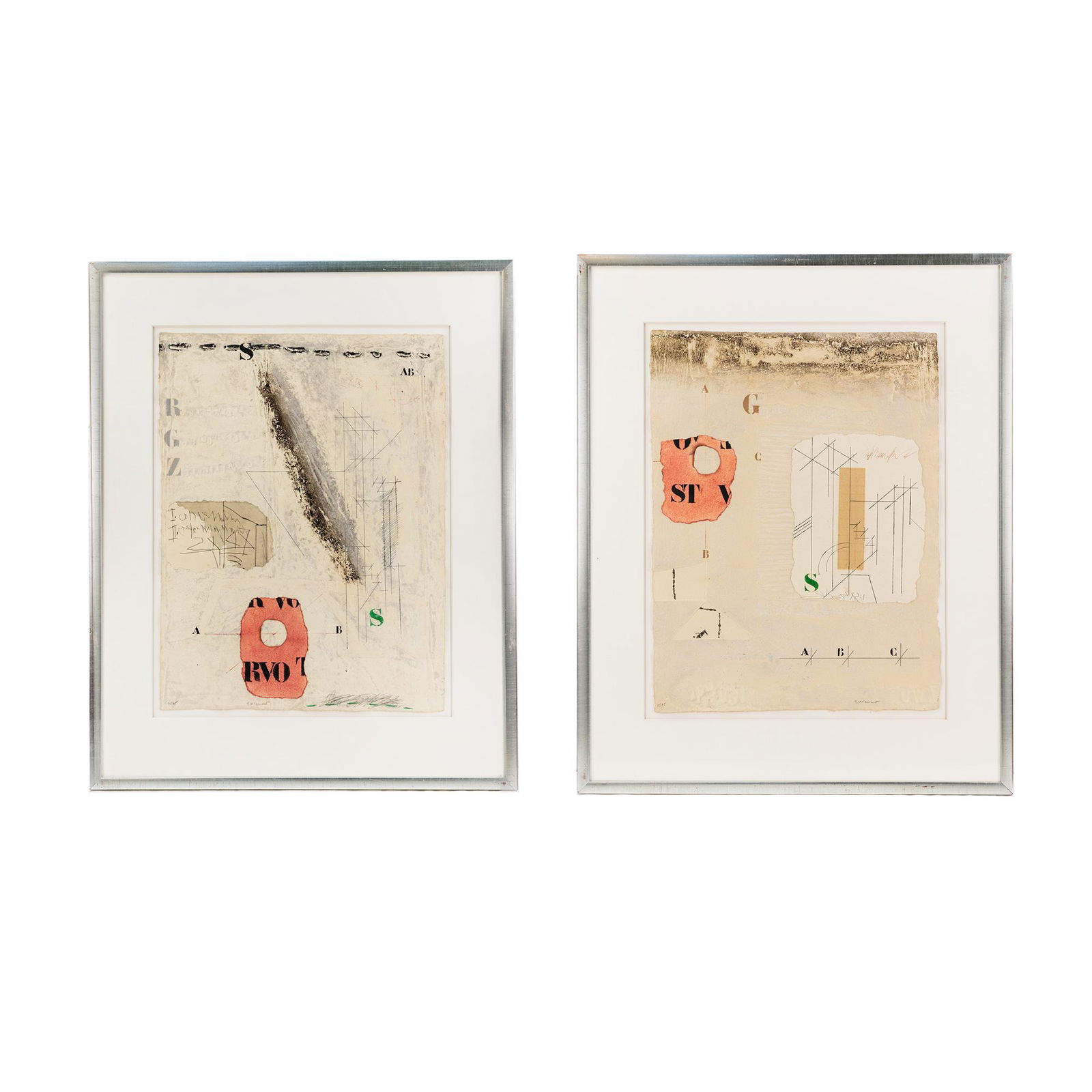 (2) James Coignard Untitled Mixed Media Carborundum Prints (1 of 20)