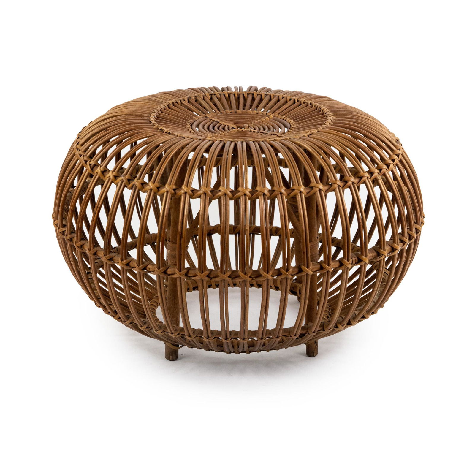Vintage Franco Albini Woven Rattan Ottoman (1 of 7)