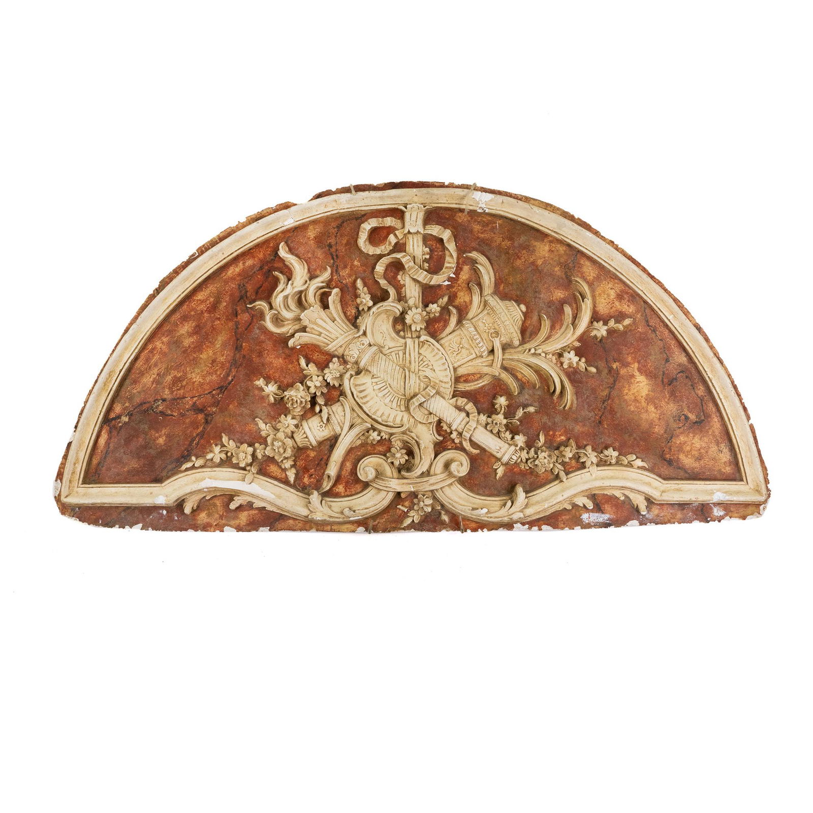 Paris French Louis XVI Torch Ribbon Plaster Door Frieze (1 of 14)