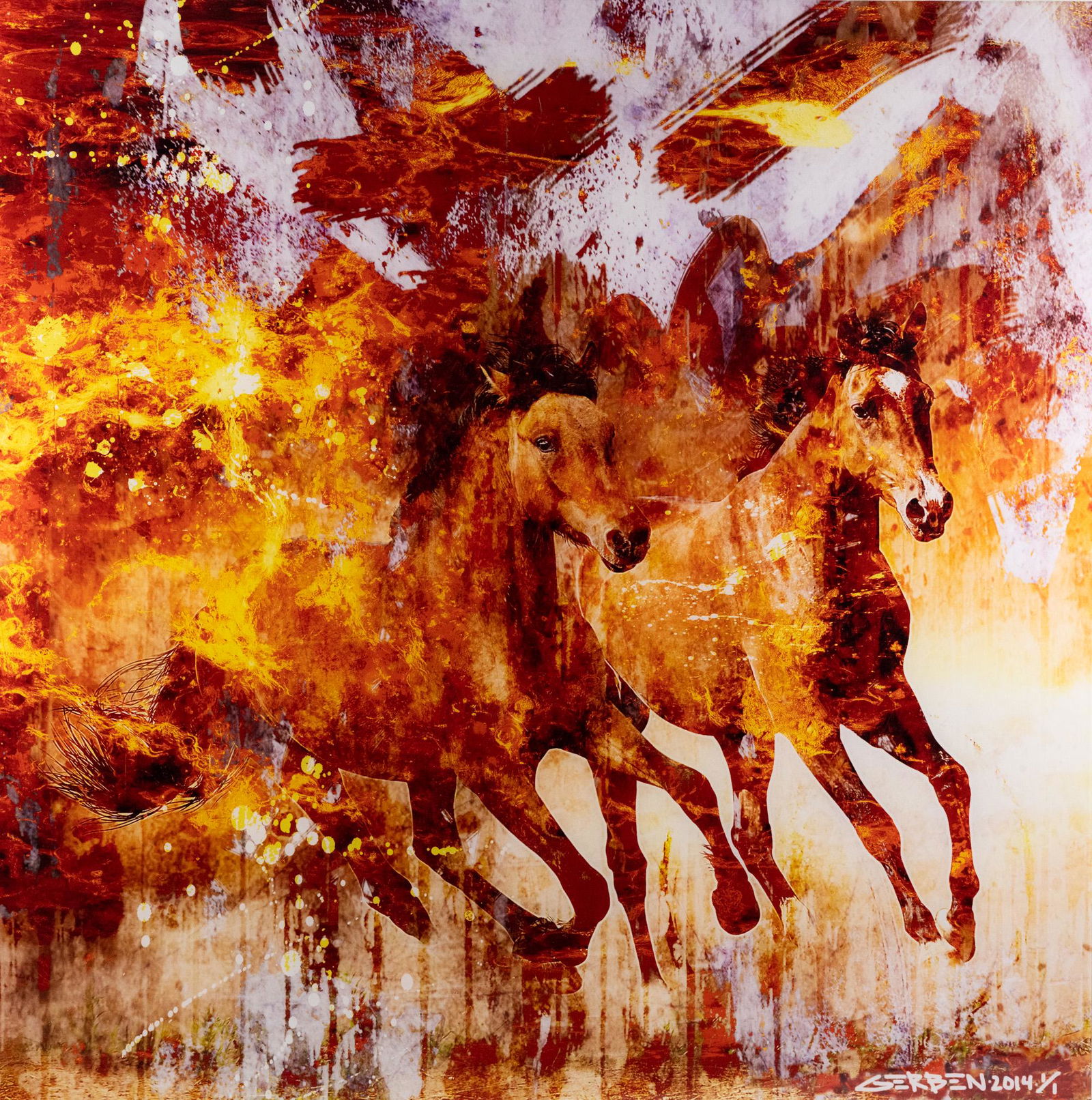 Paul Gerben 'Horses' Mixed Media Photograph Print (1 of 11)
