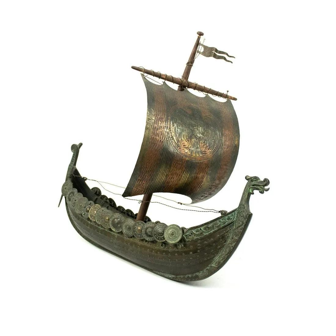 Edward Aagaard Copenhagen Iron Art Bronze Viking Ship (1 of 13)