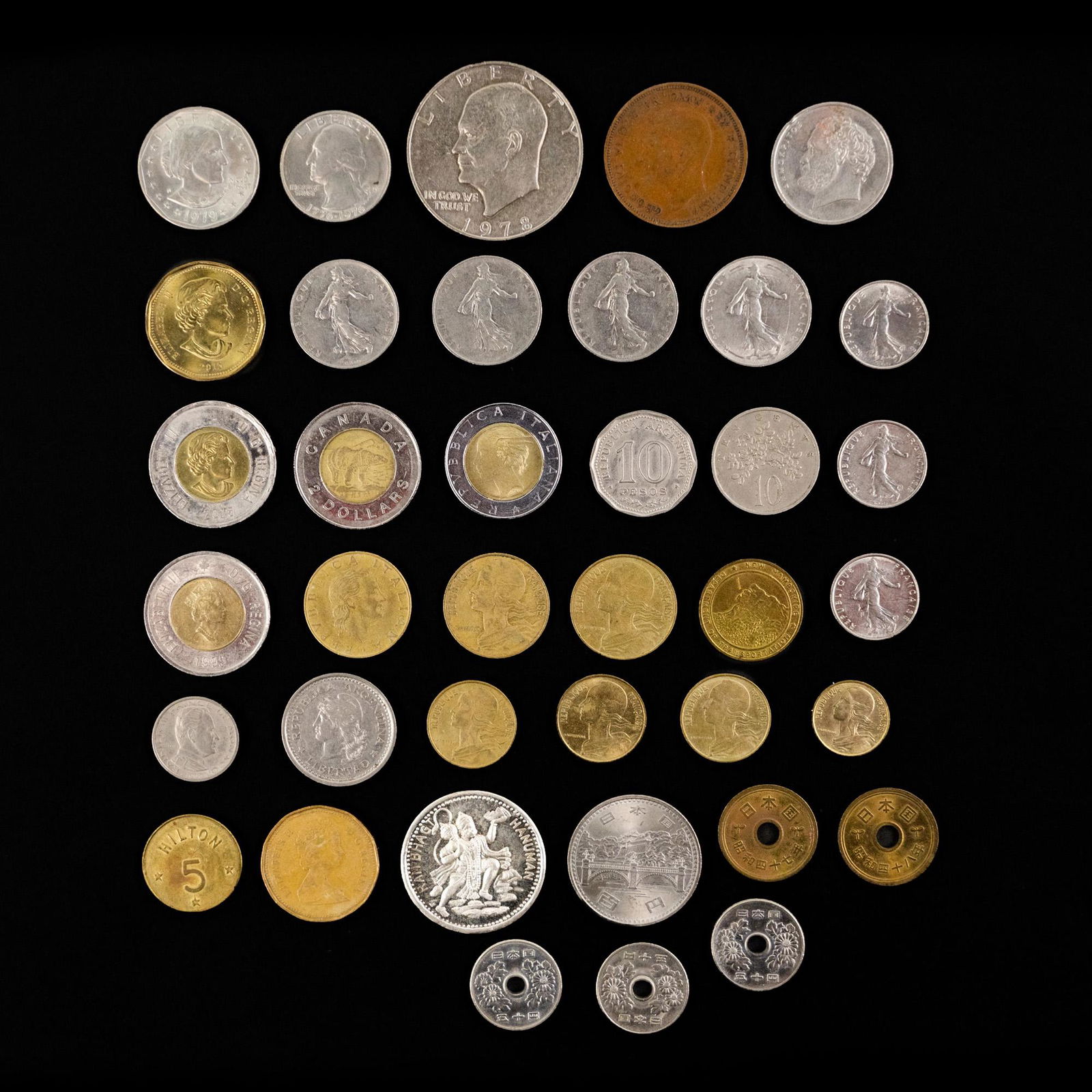 (38) International Coins & Tokens incl Carter Silver Dollar (1 of 9)