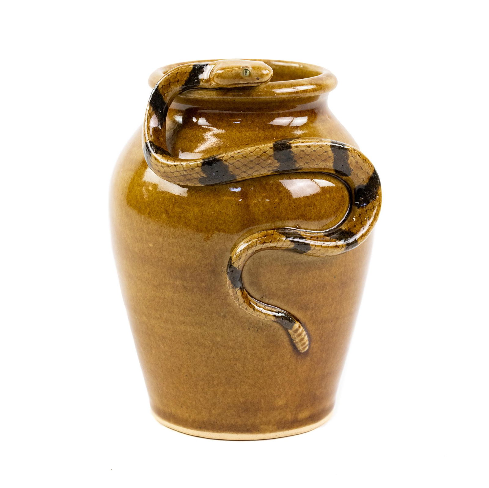 Otis Norris Glazed Southern Folk Snake Ceramic Jug (1 of 7)