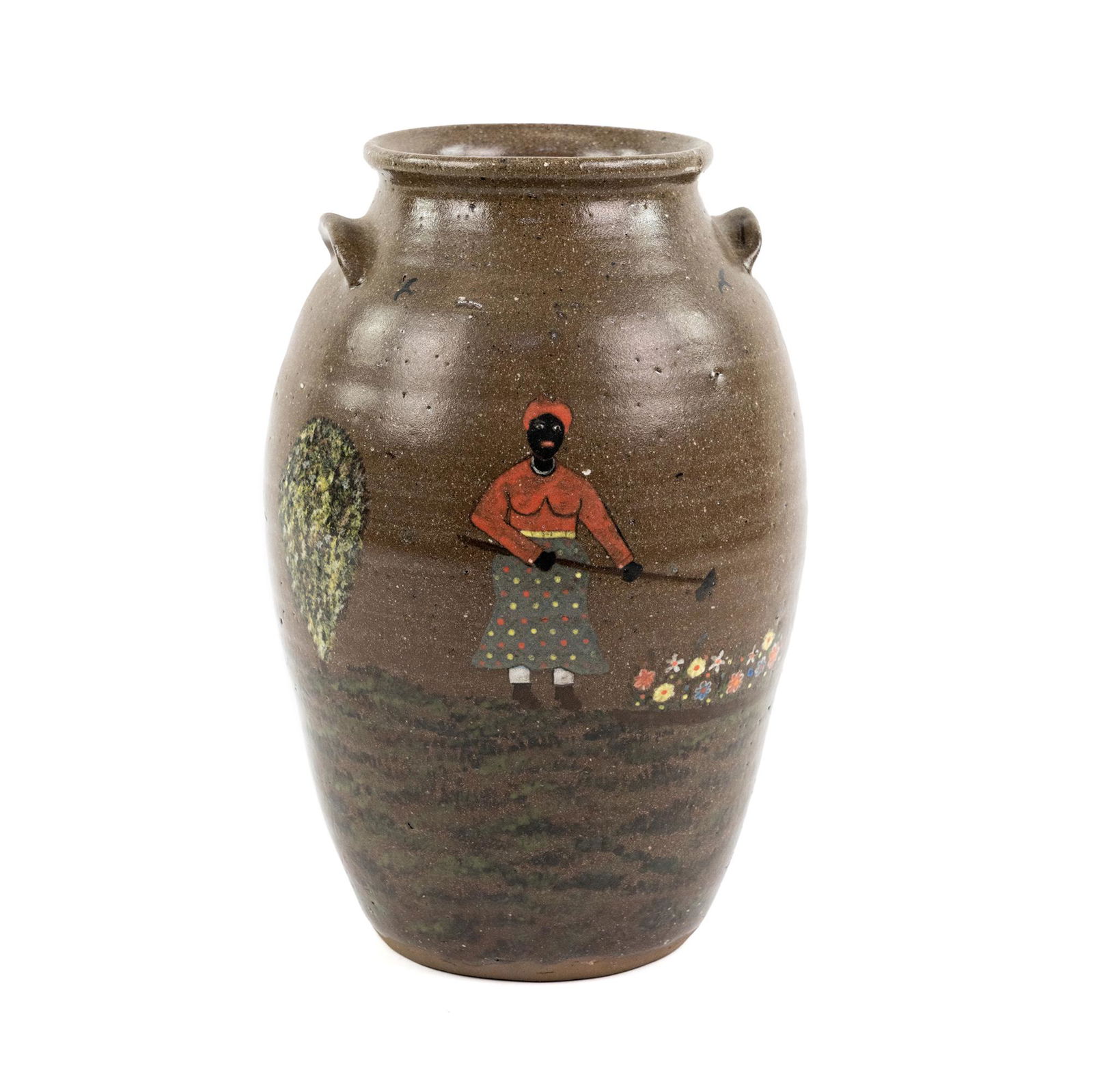 Billy Henson Black Americana Wood Fired Ceramic Jug (1 of 7)