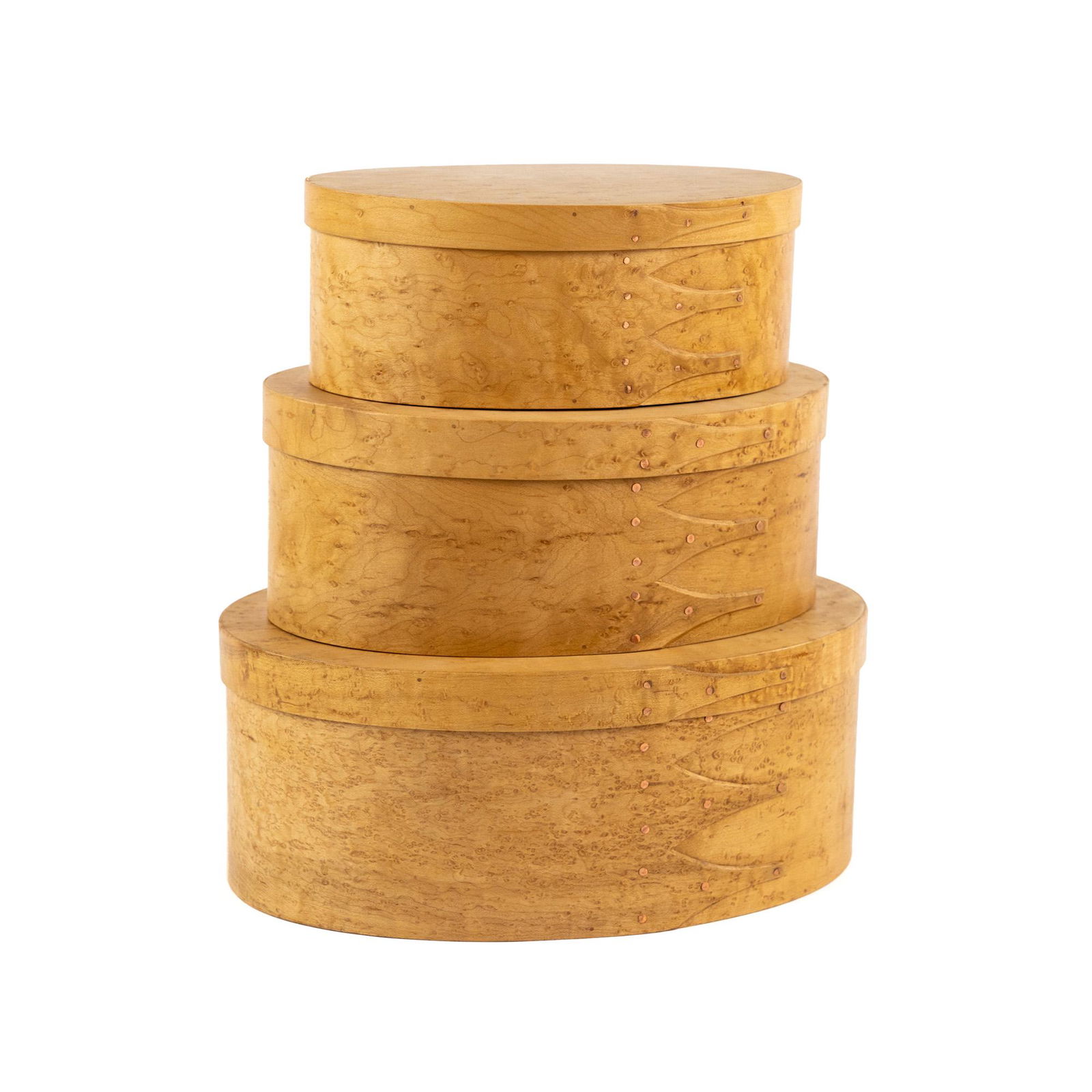 (3) John Wilson Shaker Bird's Eye Maple Spit Boxes w/ Lids (1 of 10)