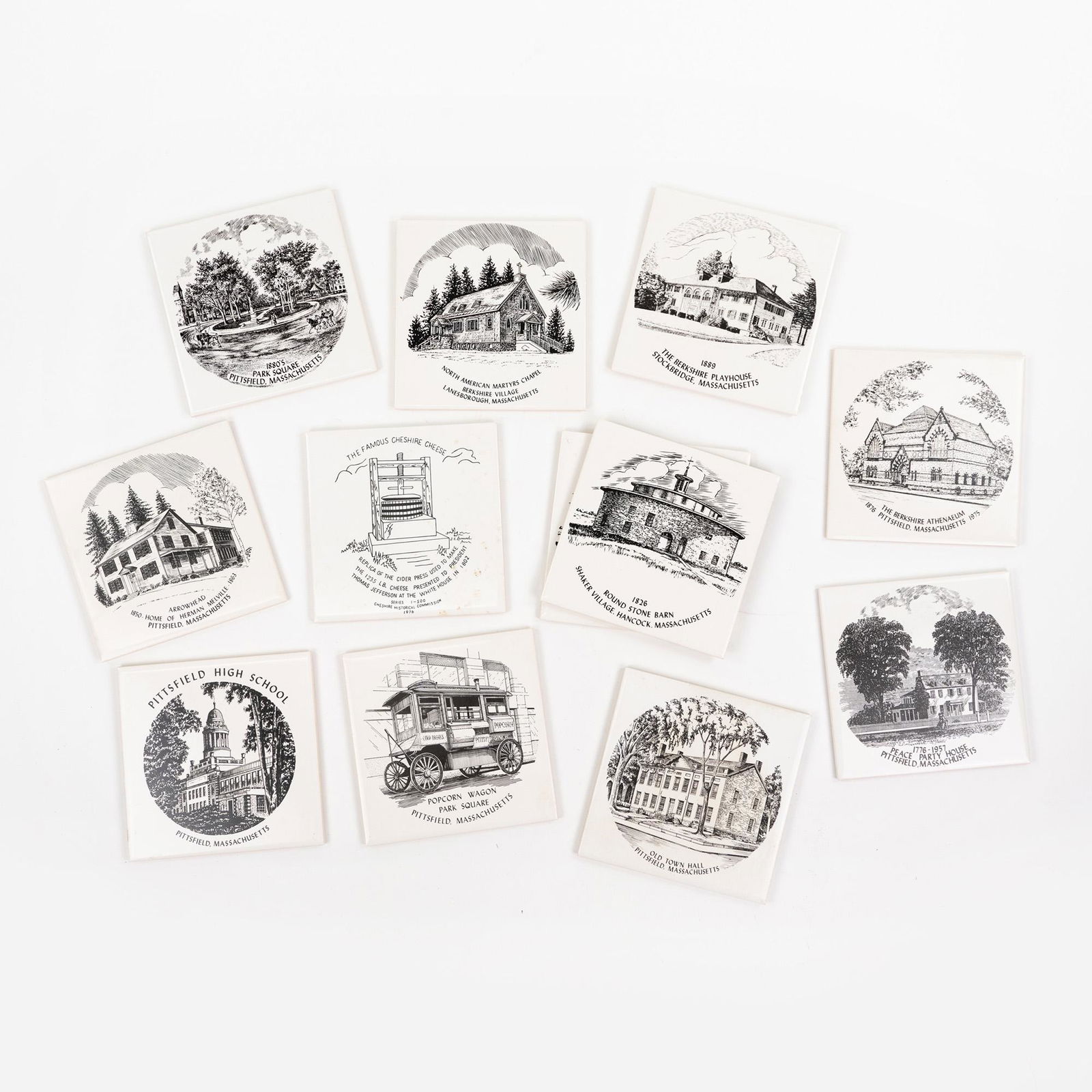 (12) Sheffield Pottery Shaker Decorative Tiles (1 of 2)