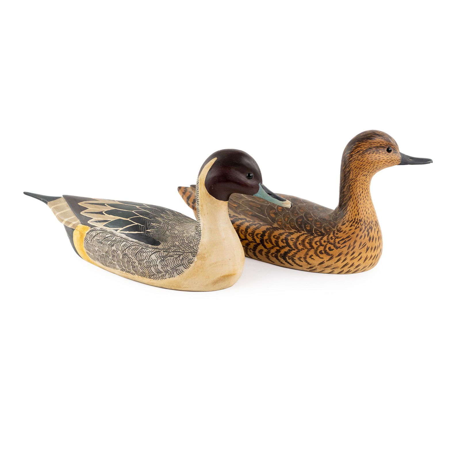 (2) Art Kilmon Carved Pintail & Black Duck Decoys (1 of 12)