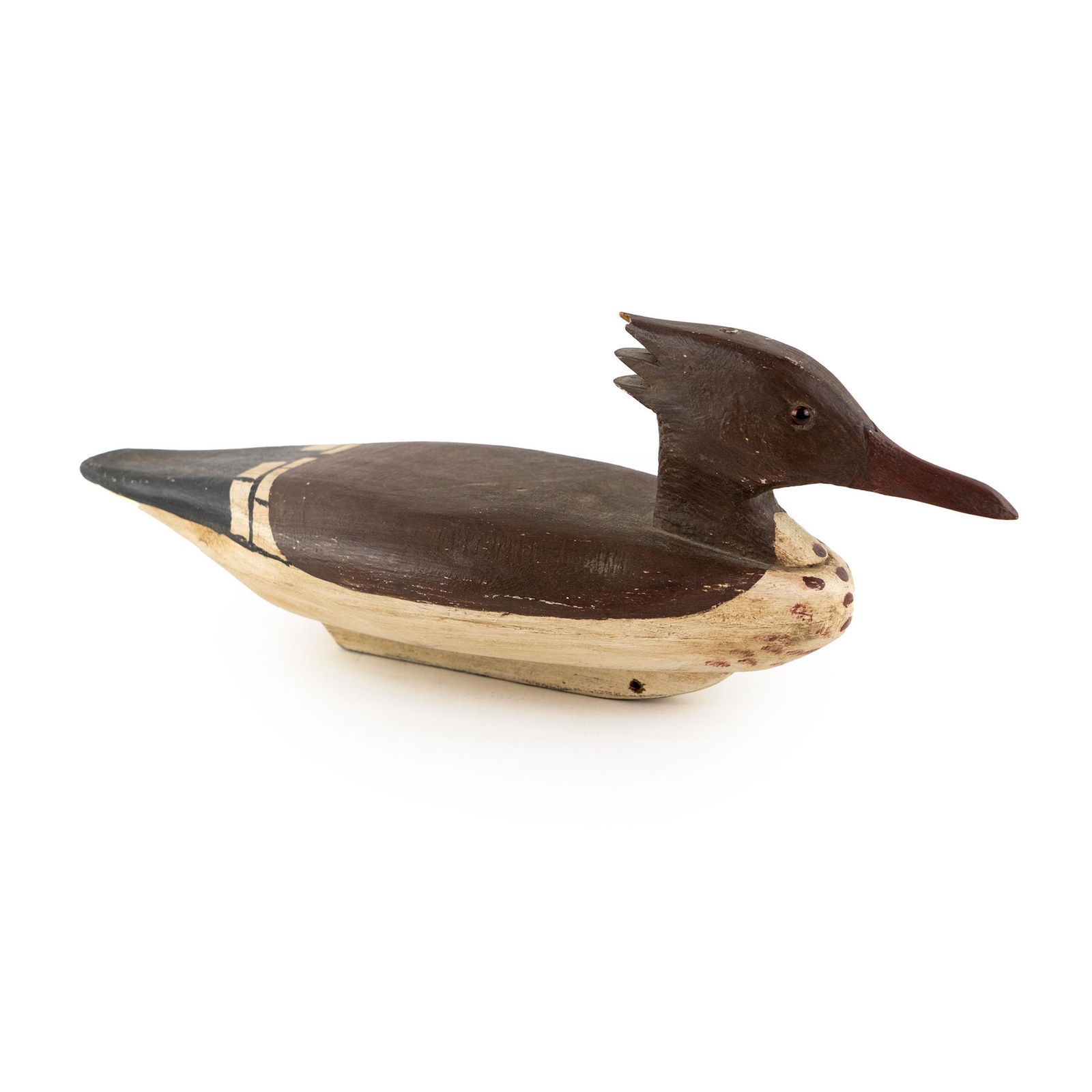 Antique Hand Carved Merganser Hen Decoy (1 of 5)