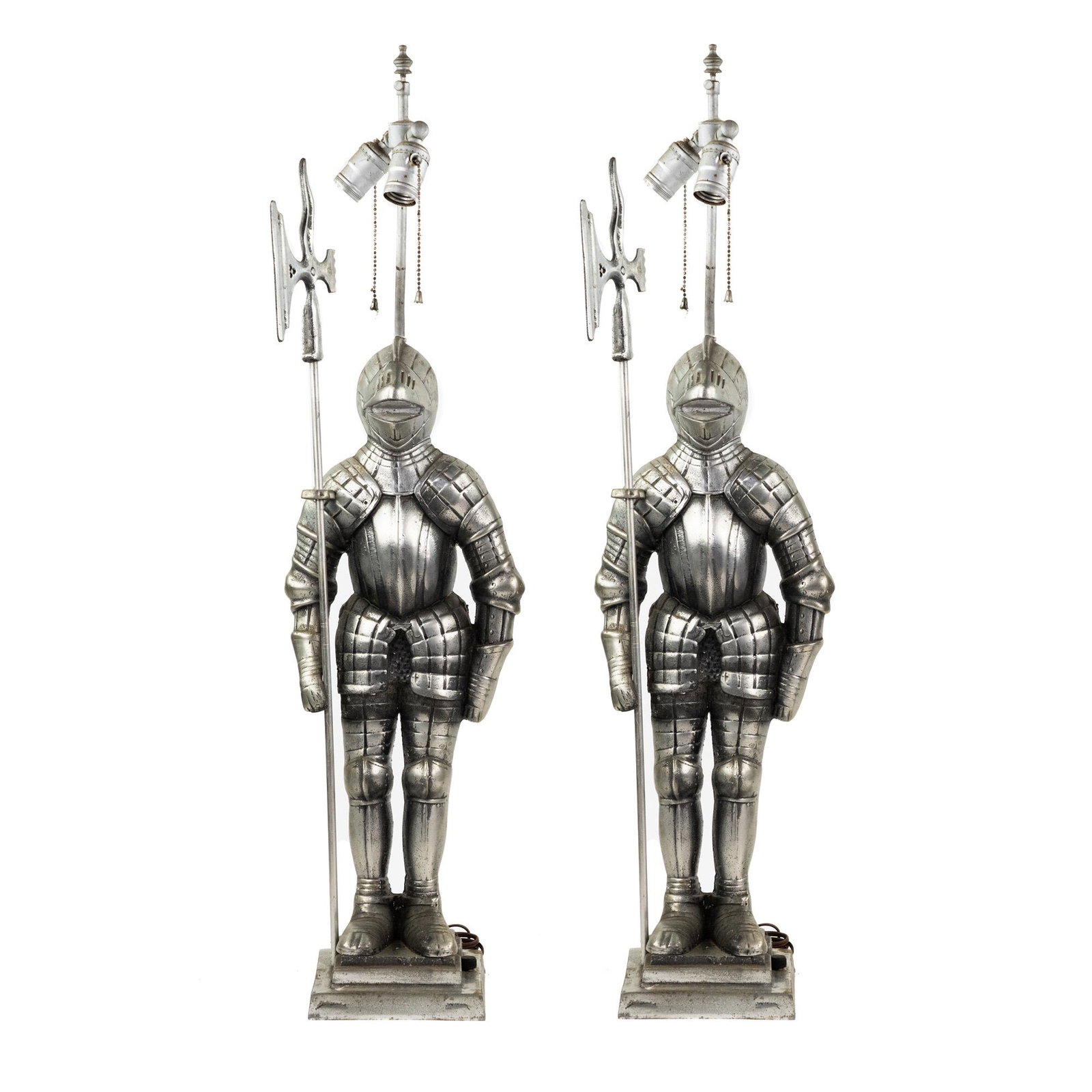 (2) Aluminum Two-Light Suit of Armor w/ Halberd Lamps (1 of 9)