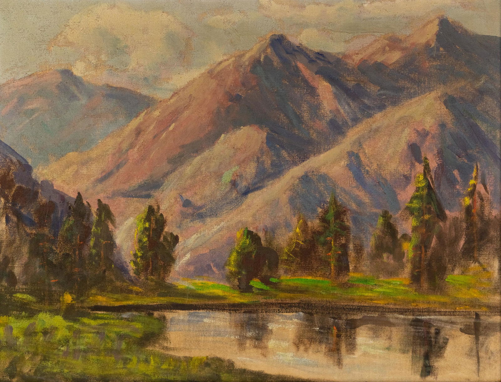 Impressionist Mountain Landscape O/C Painting (1 of 9)