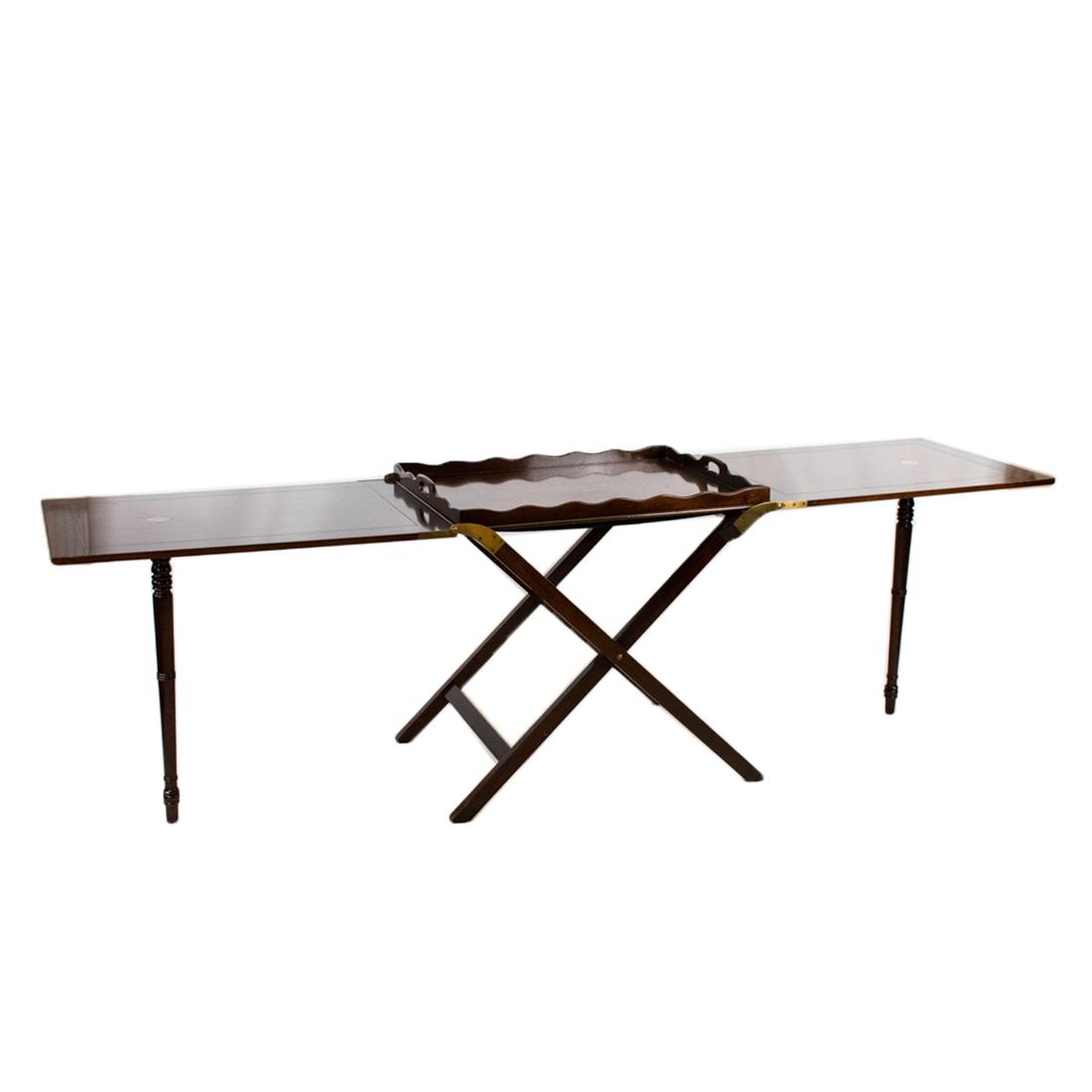 Baker Furniture Walnut Campaign Serving Tray Table (1 of 20)