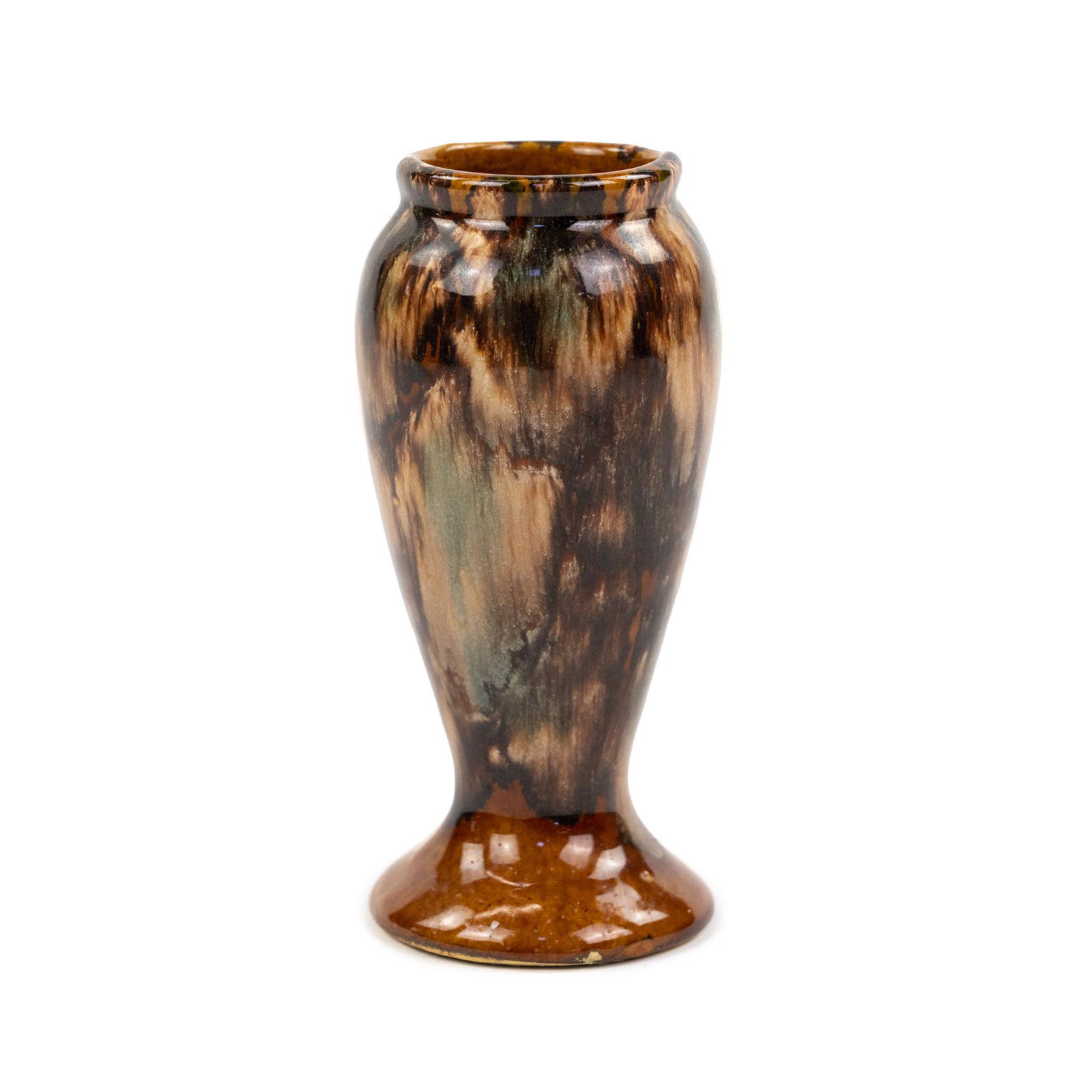 1930s Brush-McCoy Blended Brown Onyx Ceramic Vase (1 of 6)