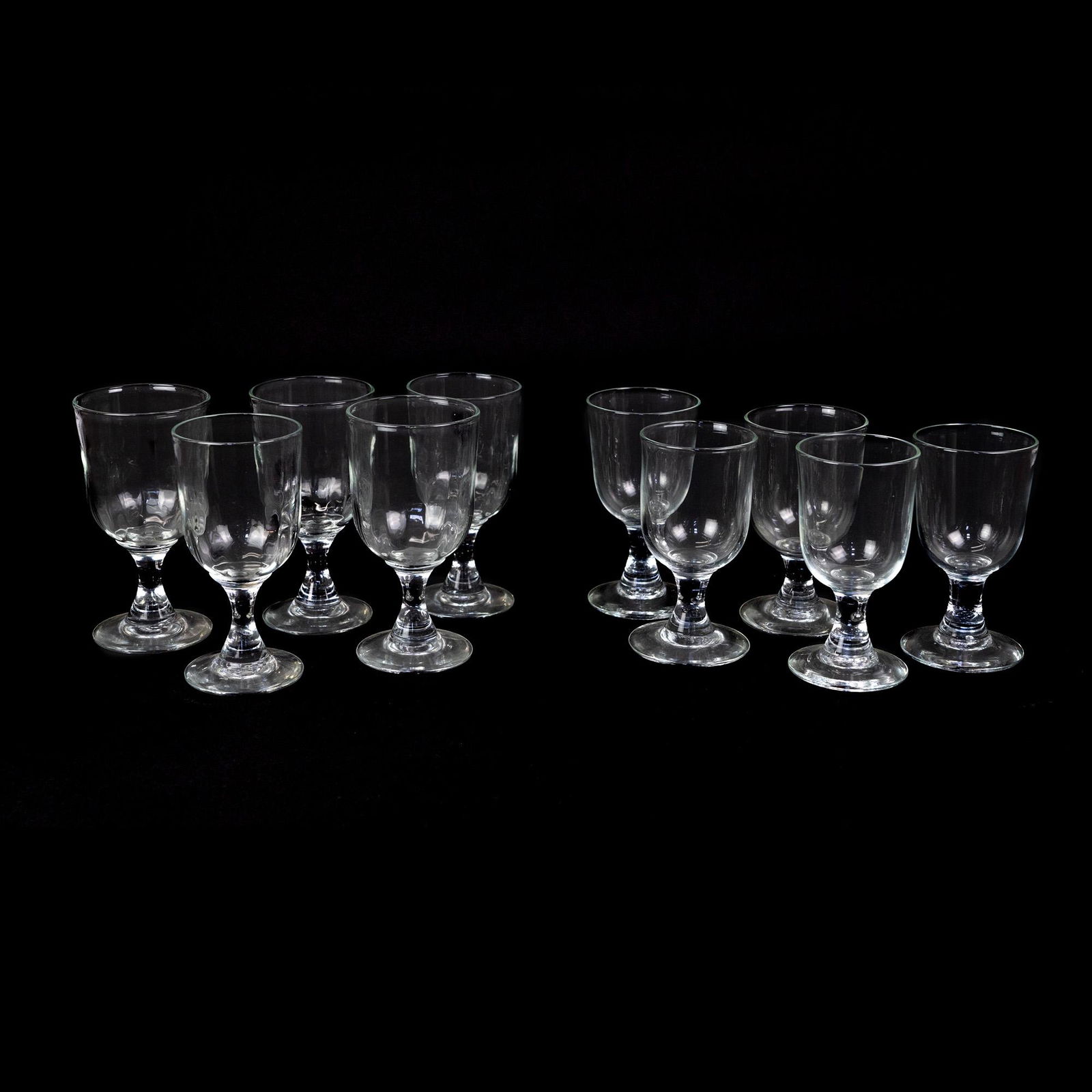 (10) Set of Ten Glass Water Goblets (1 of 5)