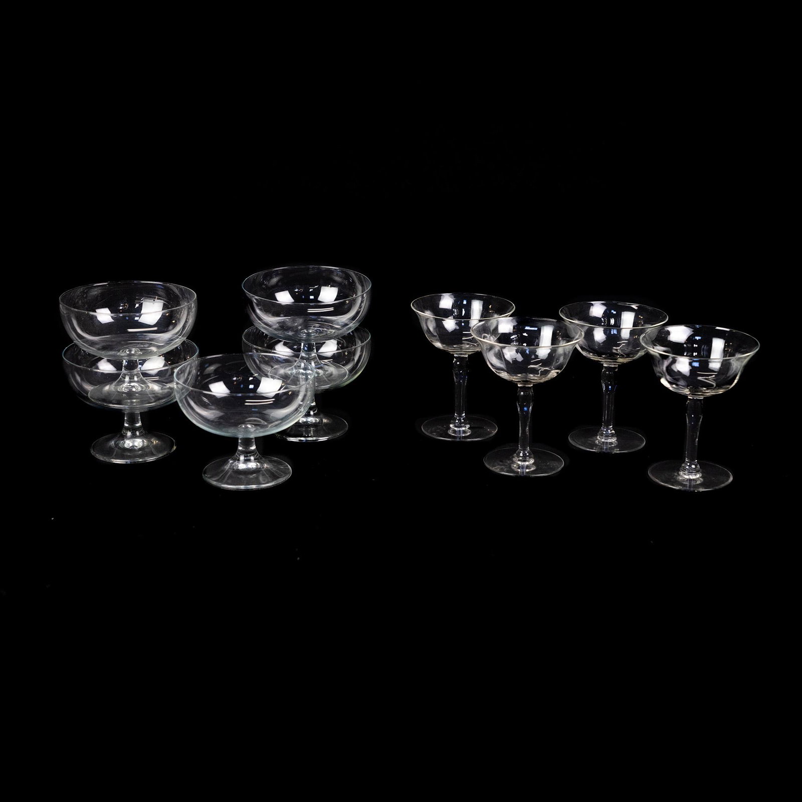 (9) Vintage Sherbet and Champagne Coupe Glasses (1 of 5)