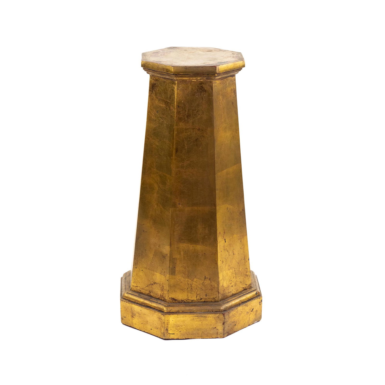 Octagonal Gold Painted Composite Pedestal Stand (1 of 6)