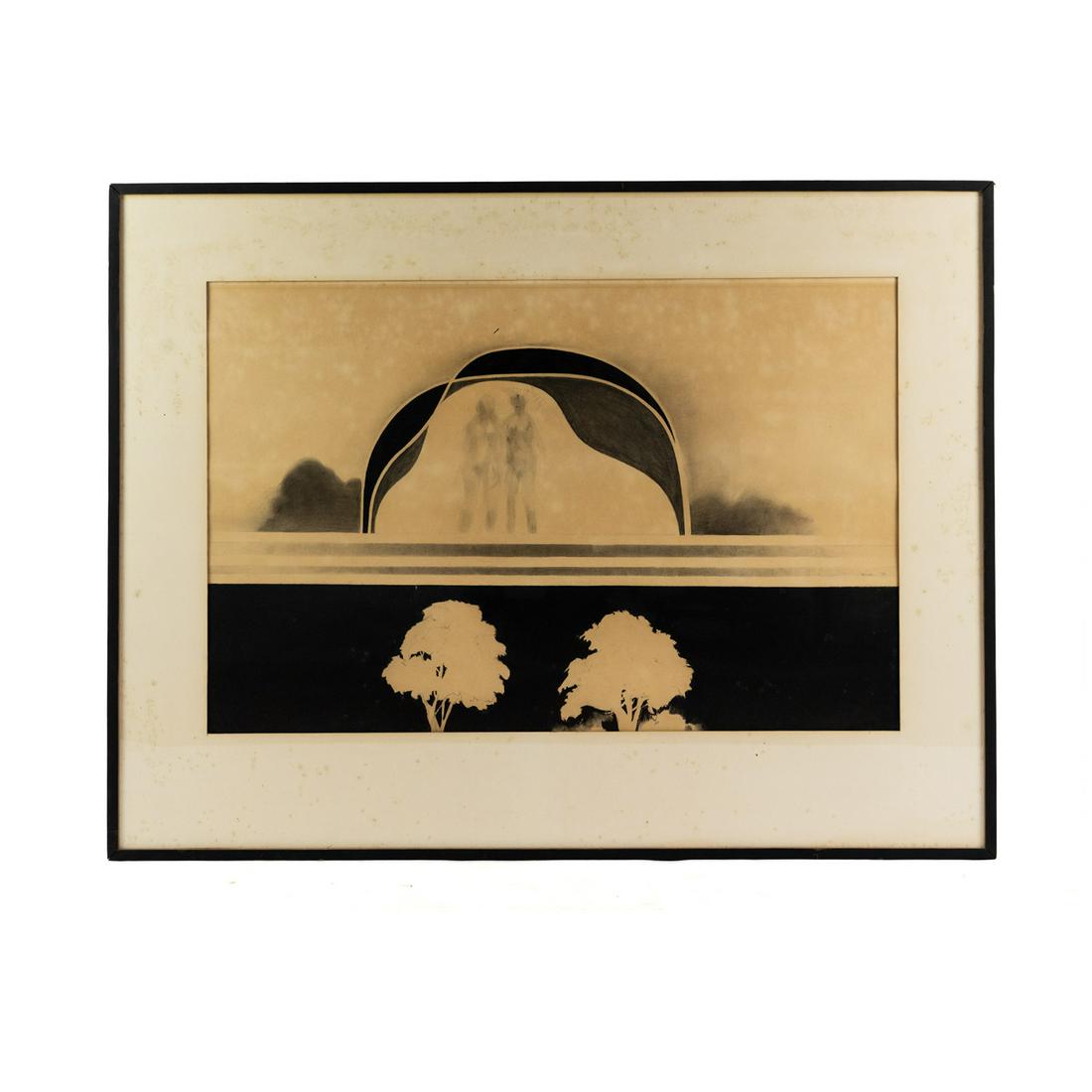 Signed Charcoal on Paper Drawing (1 of 4)